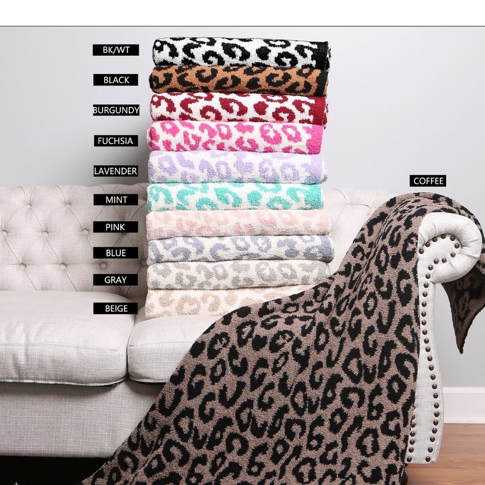 P/S New Colors! Leopard Print Luxury Soft Throw Blanket·50x 60·ComfyLuxe